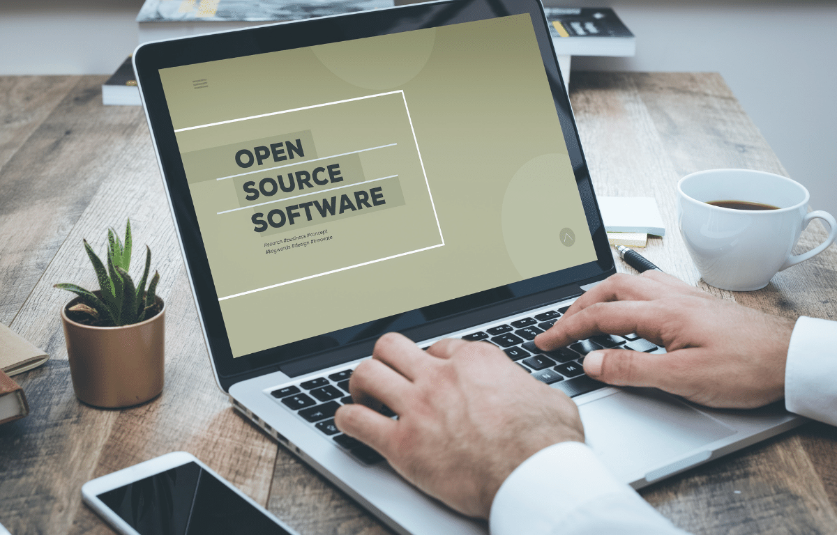 Connect open source software for even more visibility Hands on the keyboard of a laptop