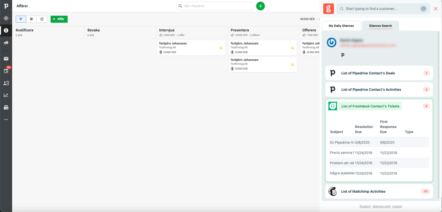 Screenshot of viewing Pointagram competitions within Glances